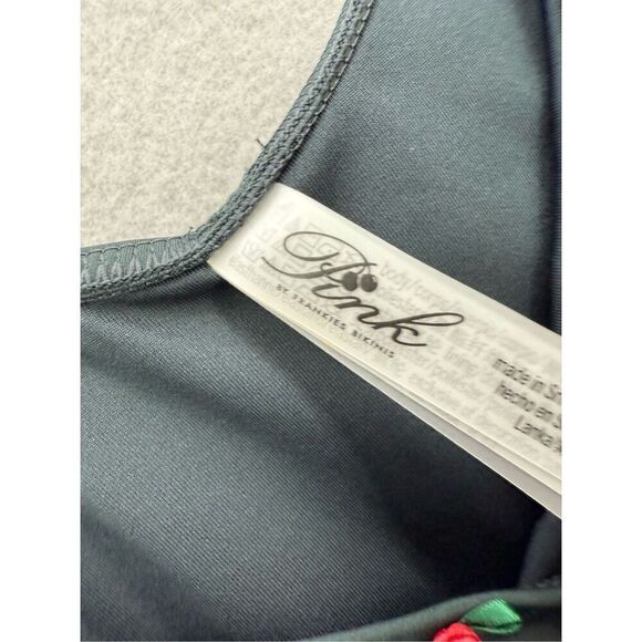 Pink By Frankies Bikinis Womens Green Rose Marlow One Piece Backless Swimsuit La - Picture 6 of 8